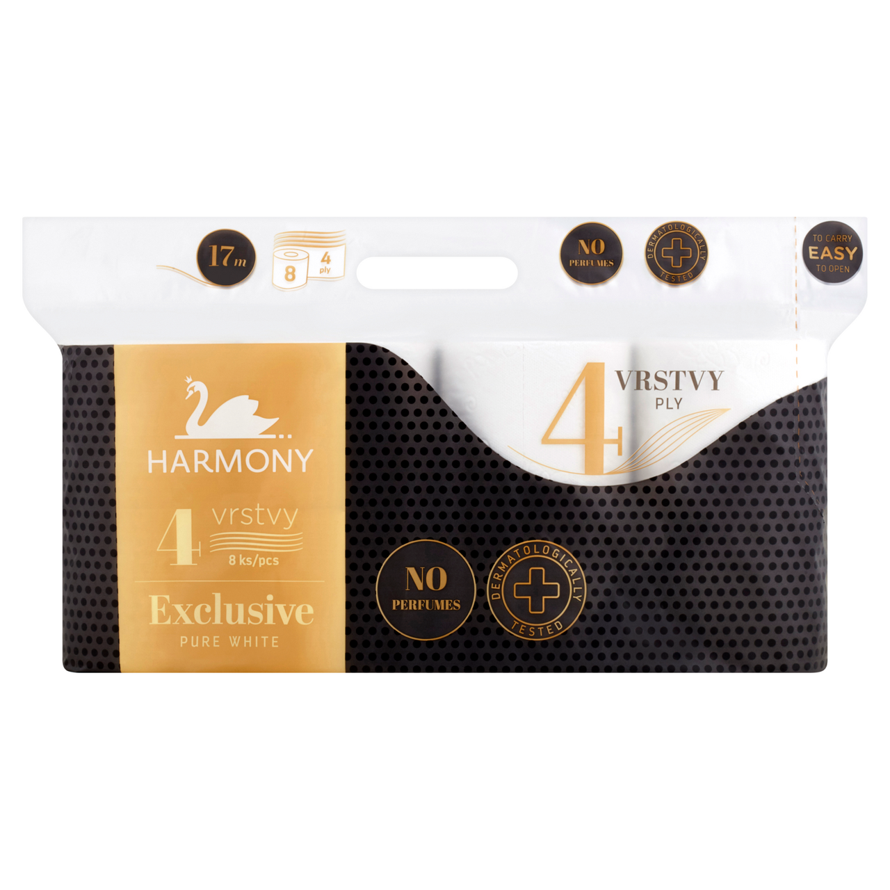 HARMONY Exclusive Toaletní papír 4vrstvý 17 m Pure White 8 ks