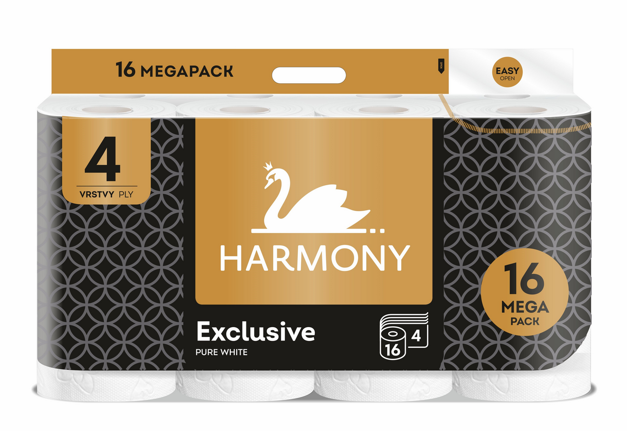 HARMONY Exclusive Toaletní papír 4vrstvý 17 m Pure White 16 ks