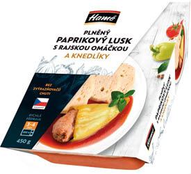 Hamé Paprikový lusk s rajskou omáčkou a houskovým knedlíkem chlaz. 450 g