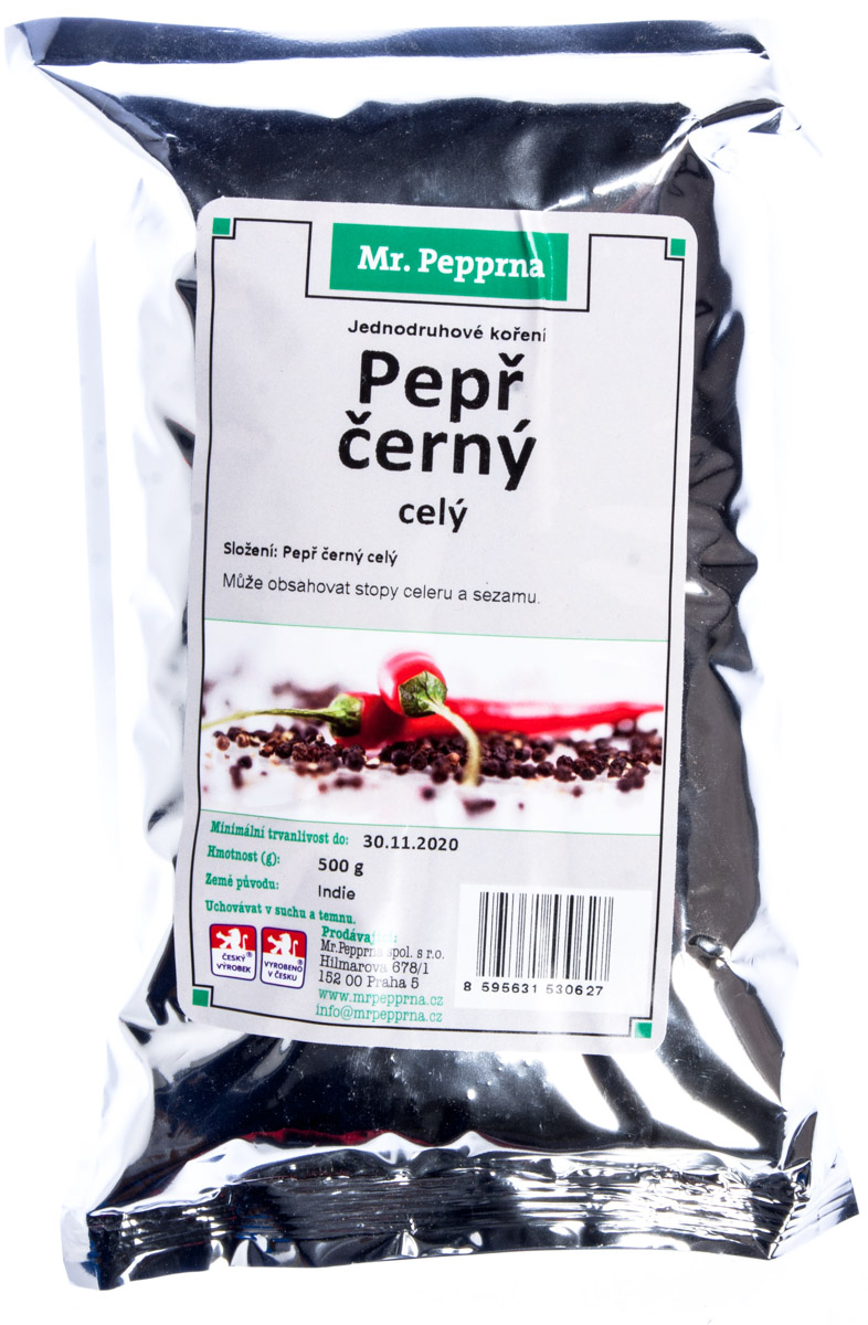 Mr. Pepprna Pepř černý celý 500 g