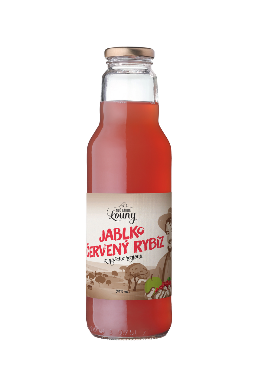 MOŠTÁRNA Louny Mošt jablko červený rybíz 750 ml