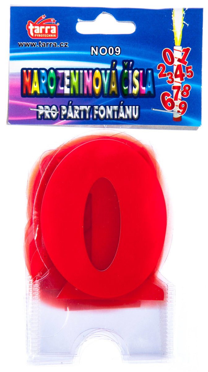 Číslice narozeninové na fontánu 0-9 10 ks
