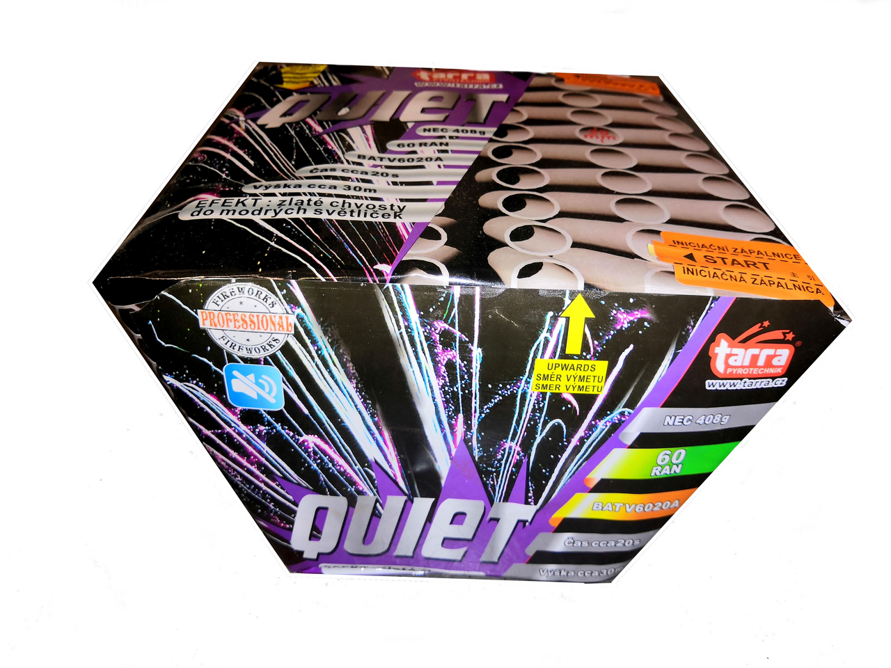 Baterie výmetnic tichý ohňostroj Silent / Quiet / Blue Tails 60 ran 1 ks