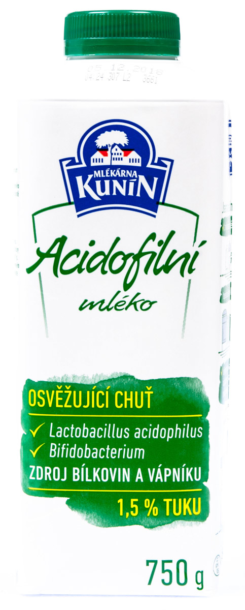MLÉKÁRNA KUNÍN Mléko acidofilní chlaz. 750 g