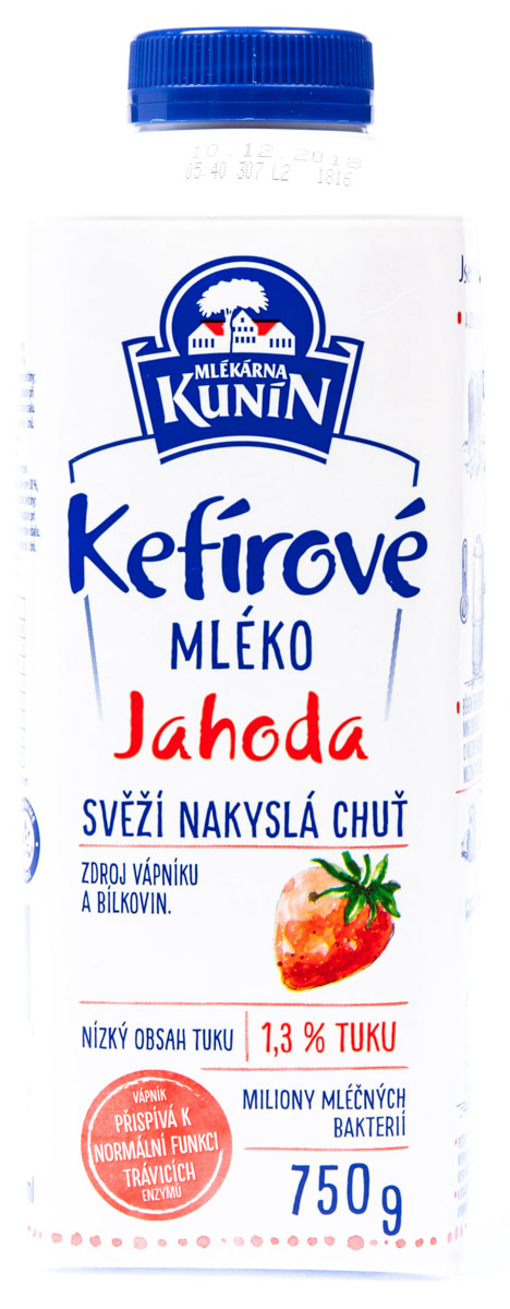 MLÉKÁRNA KUNÍN Mléko kefírové jahoda chlaz. 750 g