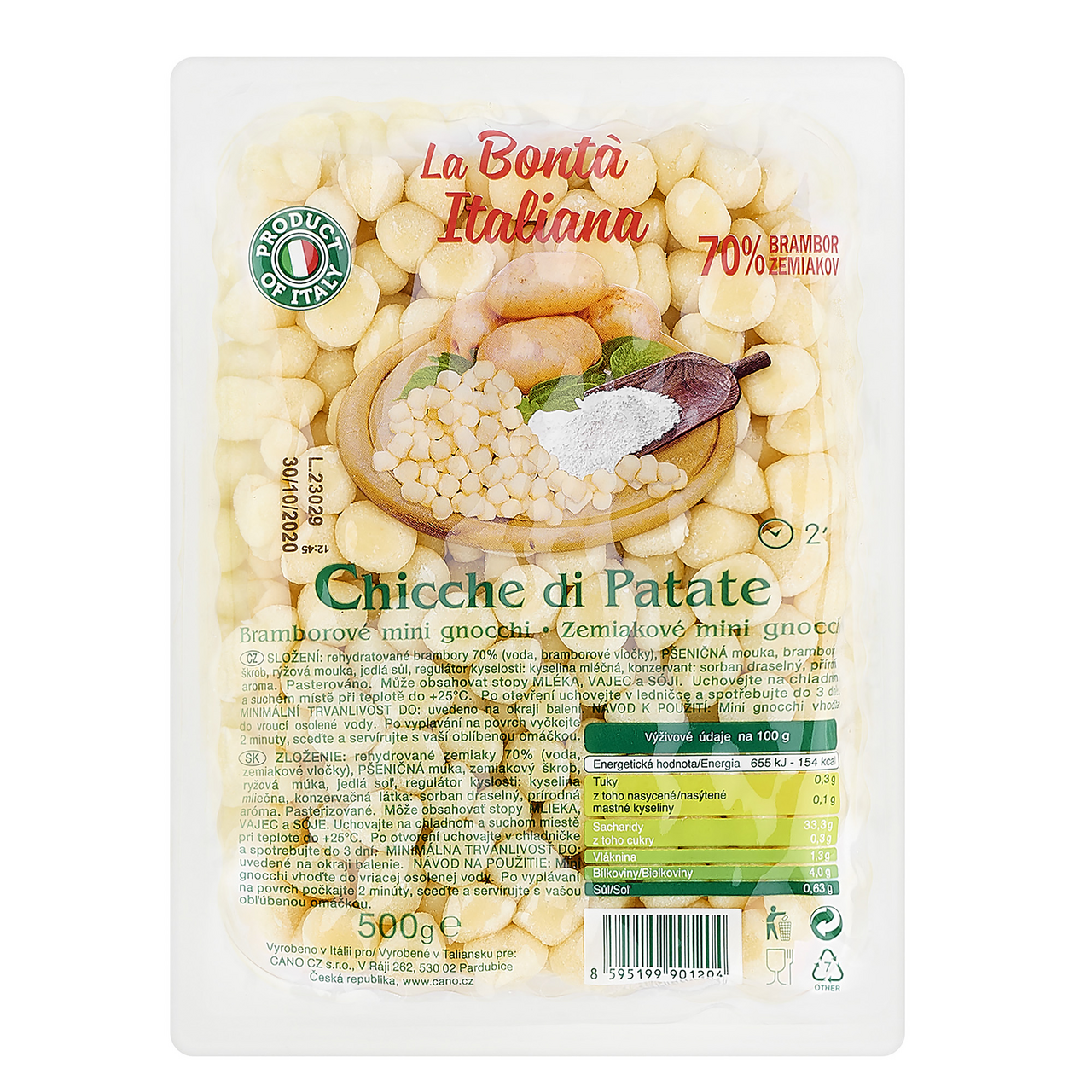 LA BONTI ITALIANA Cano Mininoky bramborové 70% 500 g