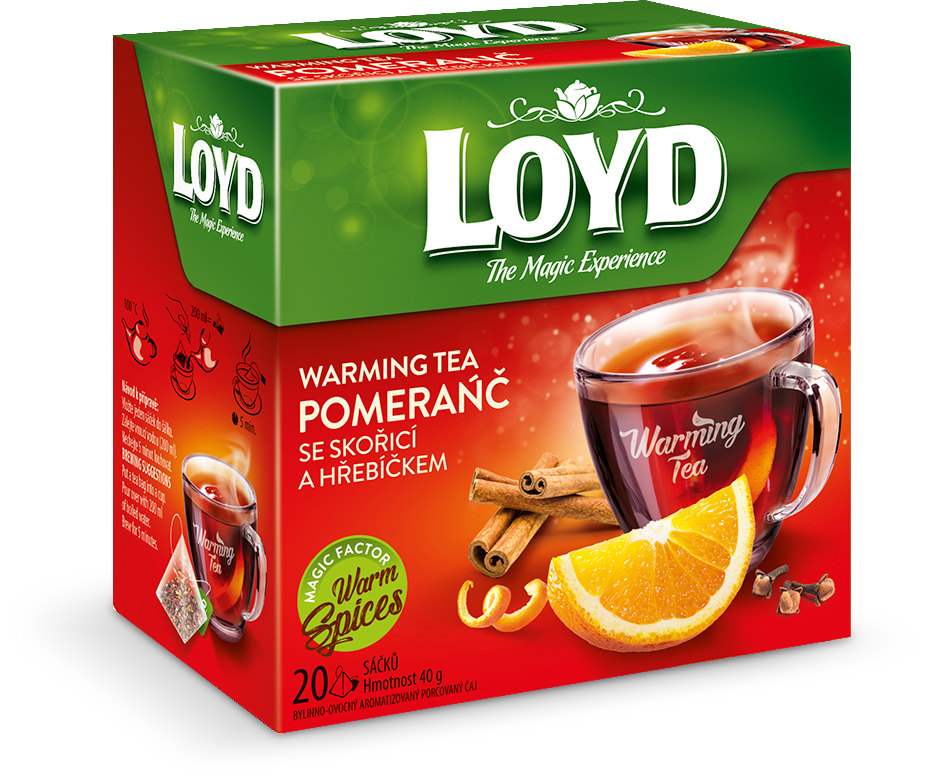 LOYD Warming Tea pomeranč se skořicí a hřebíčkem 20 x 2 g