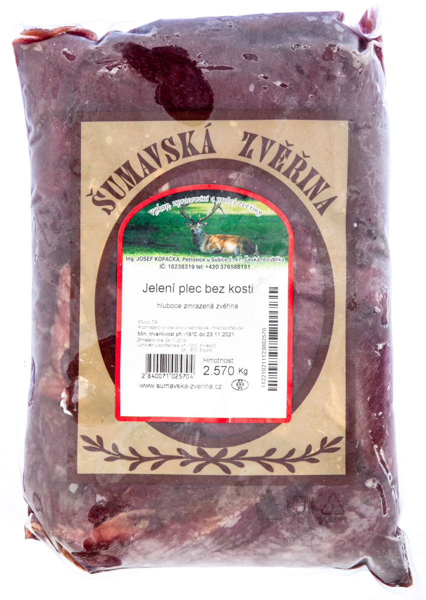 Jelení plec bez kosti mraž. váž. cca 2,5 kg