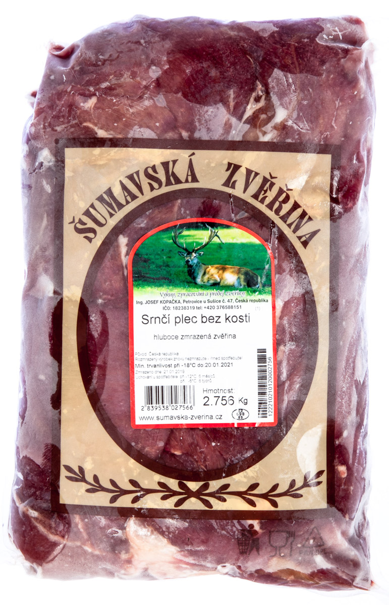 Srnčí plec bez kosti mraž. váž. cca 2,4 kg