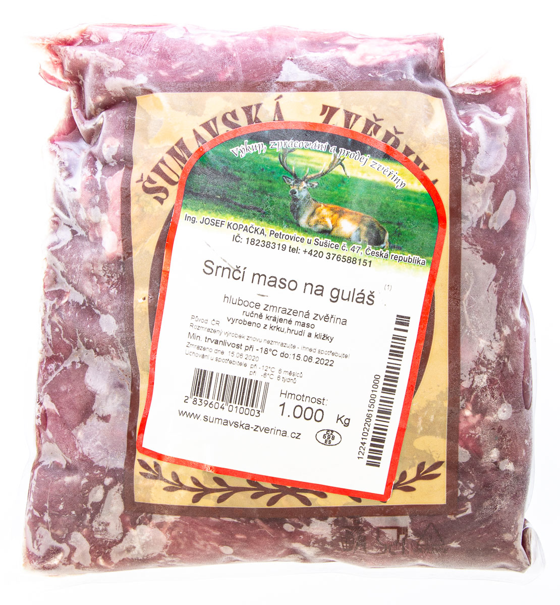 Srnčí guláš mraž. váž. cca 1 kg