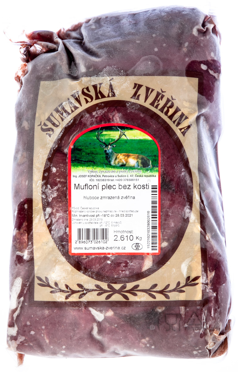 Mufloní plec bez kosti mraž. cca 1,5 kg