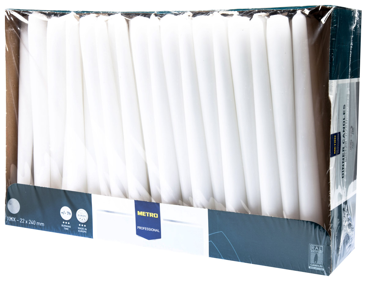 METRO PROFESSIONAL Svíčka 2 x 24 cm bílá 100 ks