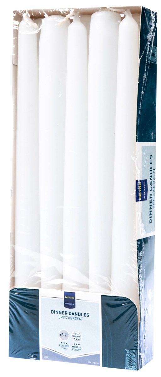 METRO PROFESSIONAL Svíčka 2 x 24 cm bílá 10 ks