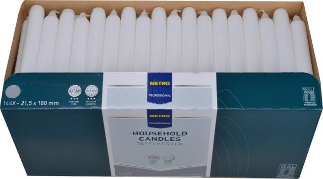 METRO PROFESSIONAL Svíčka 2 x 18 cm bílá 100 ks