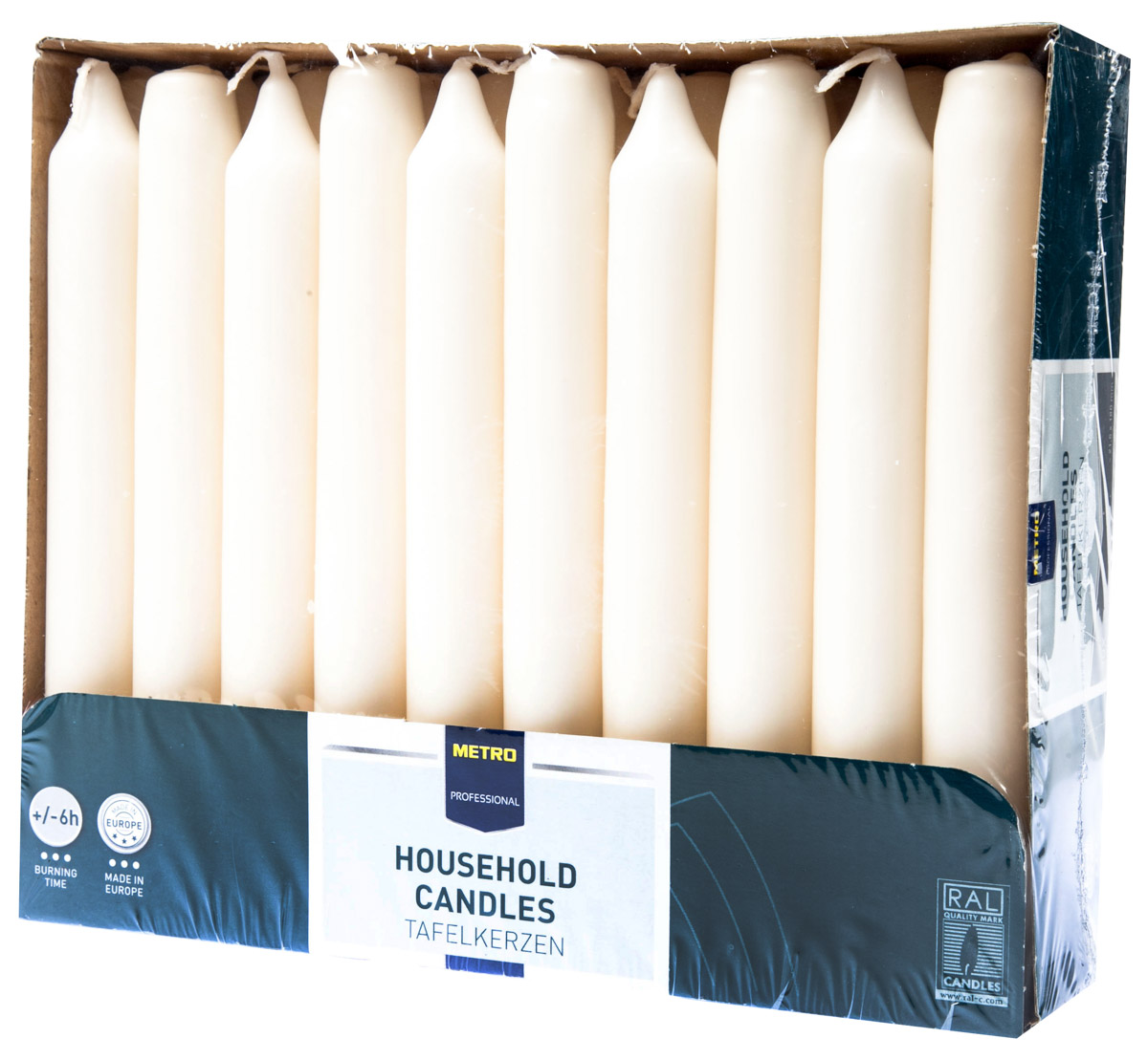 METRO PROFESSIONAL Svíčka 2 x 18 cm slonová kost 30 ks