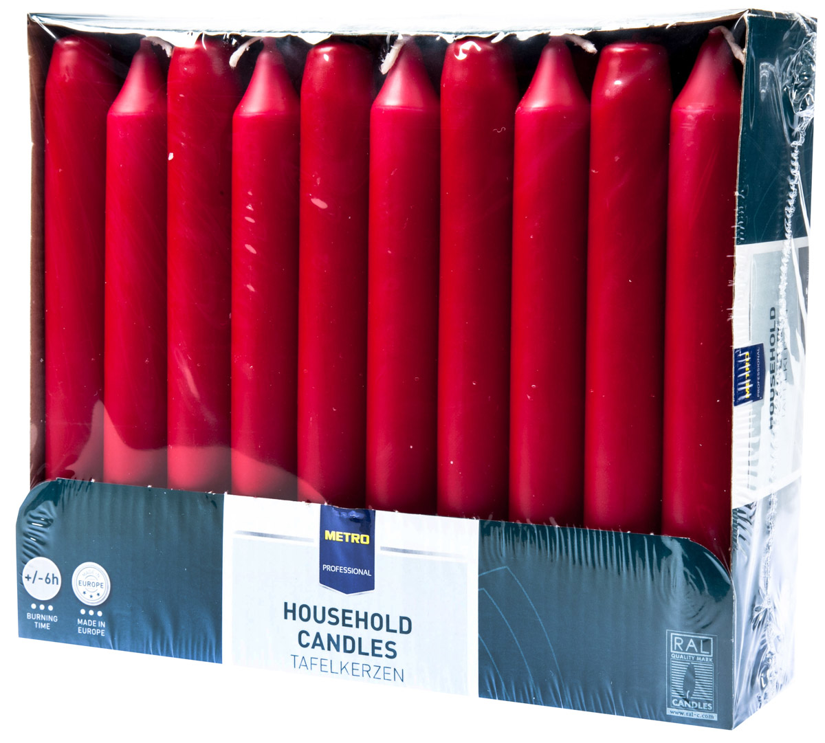 METRO PROFESSIONAL Svíčka 2 x 18 cm bordó 30 ks