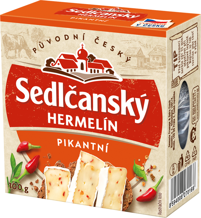 Sedlčanský Hermelín pikantní chlaz. 10 x 100 g