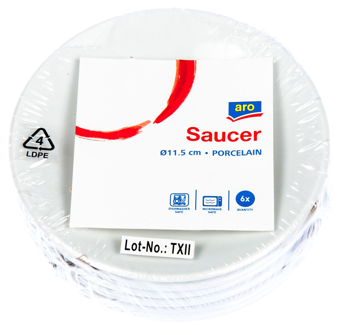 aro Podšálek BASIC 11,5 cm k šálku 90 ml porcelán 6 ks