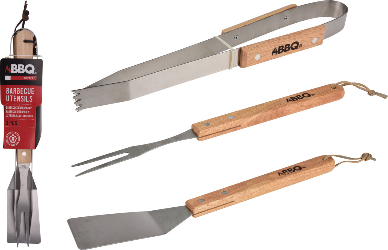 Náčiní na gril BBQ sada ocel 3 ks