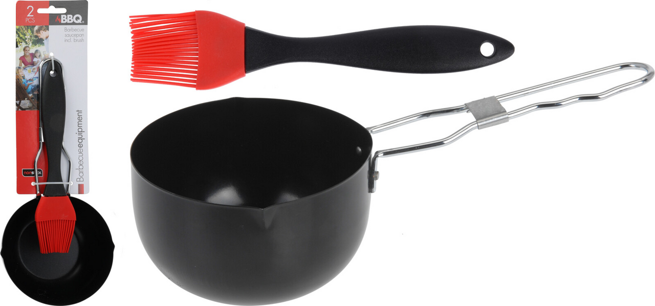 Miska na gril se štětcem BBQ 1 ks