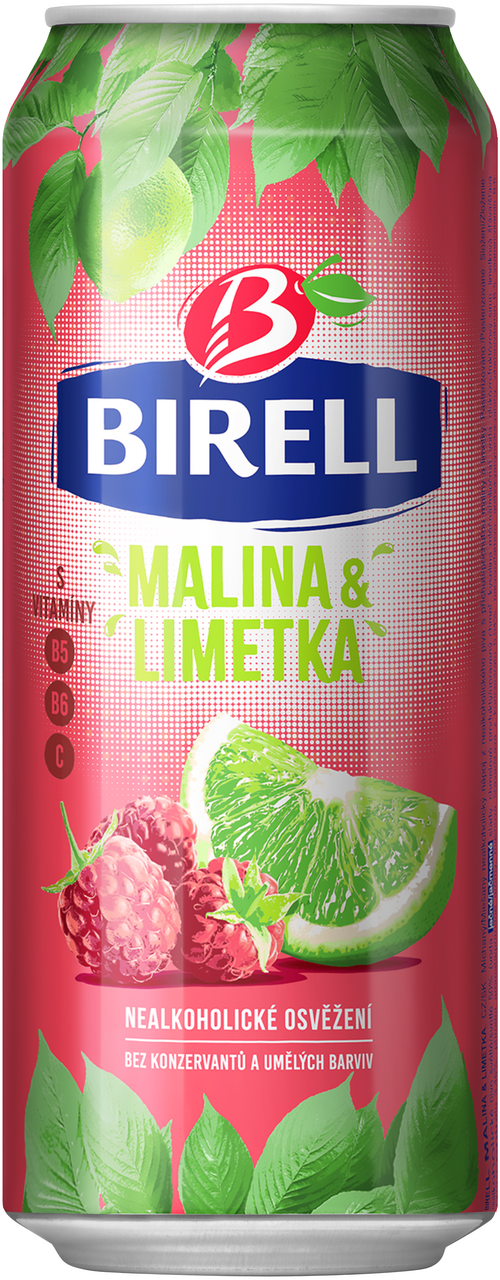BIRELL Ovocný Limetka / Malina nealkoholické pivo 500 ml plech