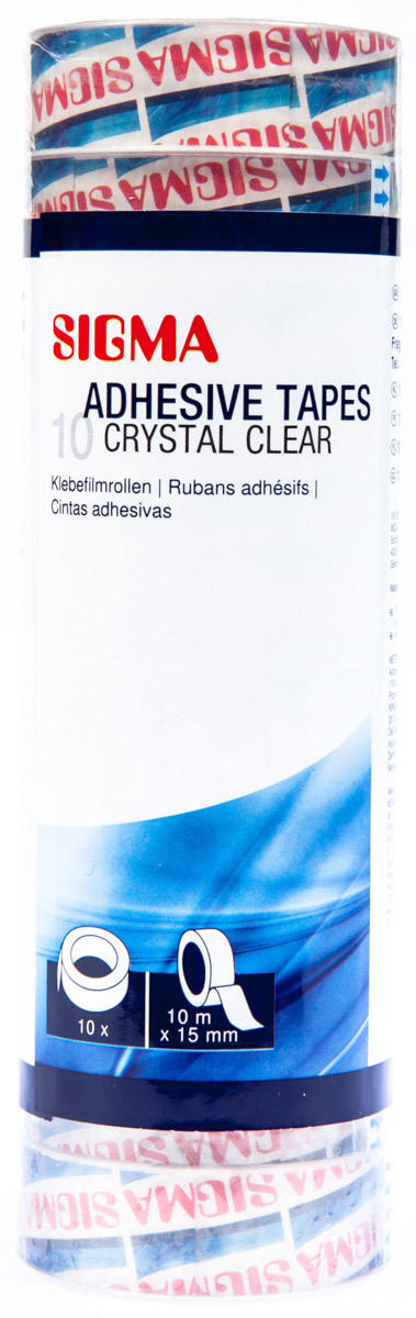 SIGMA Lepicí páska 15 mm x 10 m čirá 10 ks