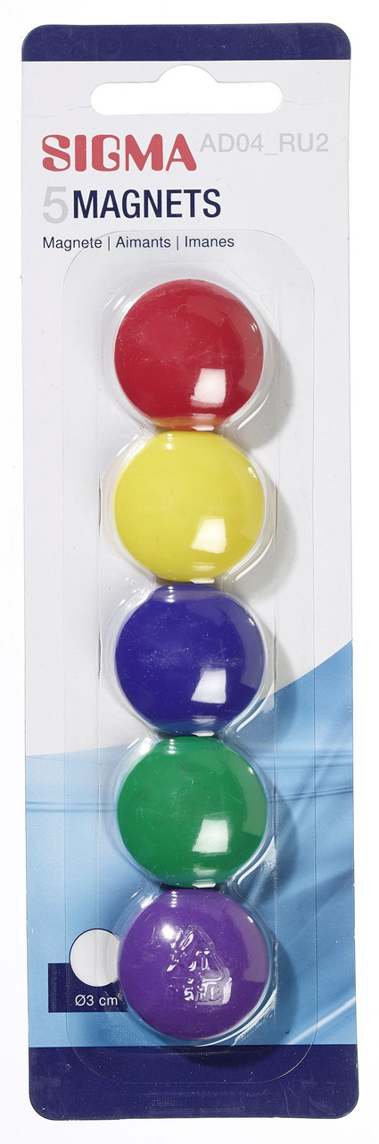 SIGMA Magnety kulaté 3 cm 5 ks