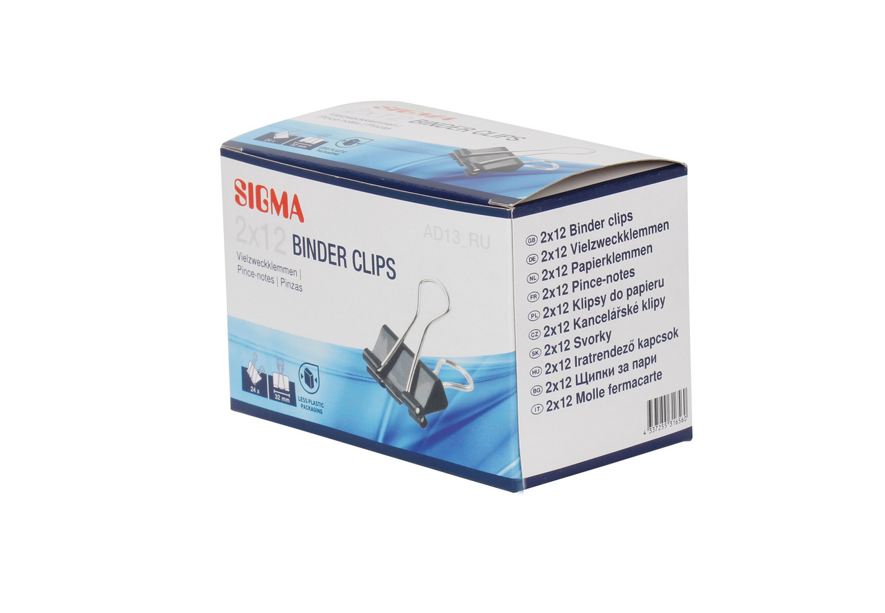 SIGMA Klipy kancelářské 32 mm 2 x 12 ks