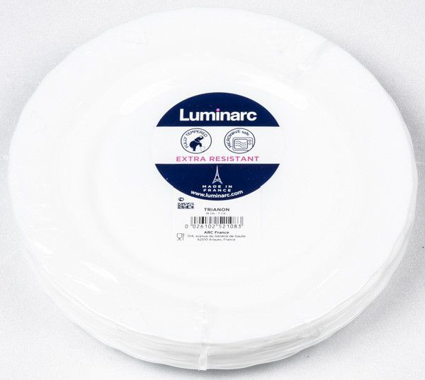 Luminarc Talíř dezertní Trianon bílý opálové sklo 19,5 cm 6 ks