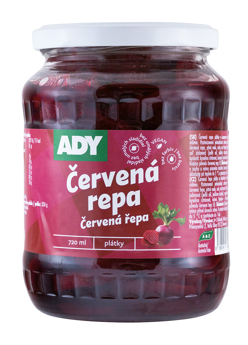 ADY Řepa červená plátky 4 x 720 ml