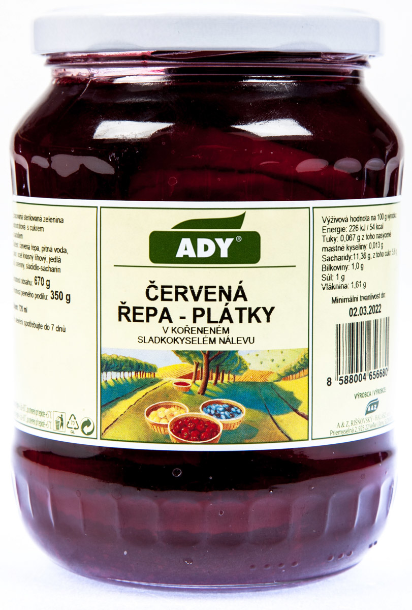 ADY Řepa červená plátky 4 x 720 ml