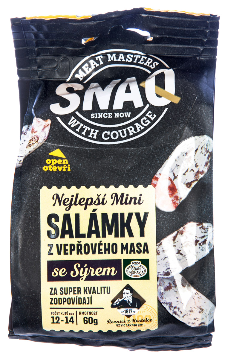 KOSTELECKÉ UZENINY Snaq Salámek mini se sýrem chlaz. 60 g