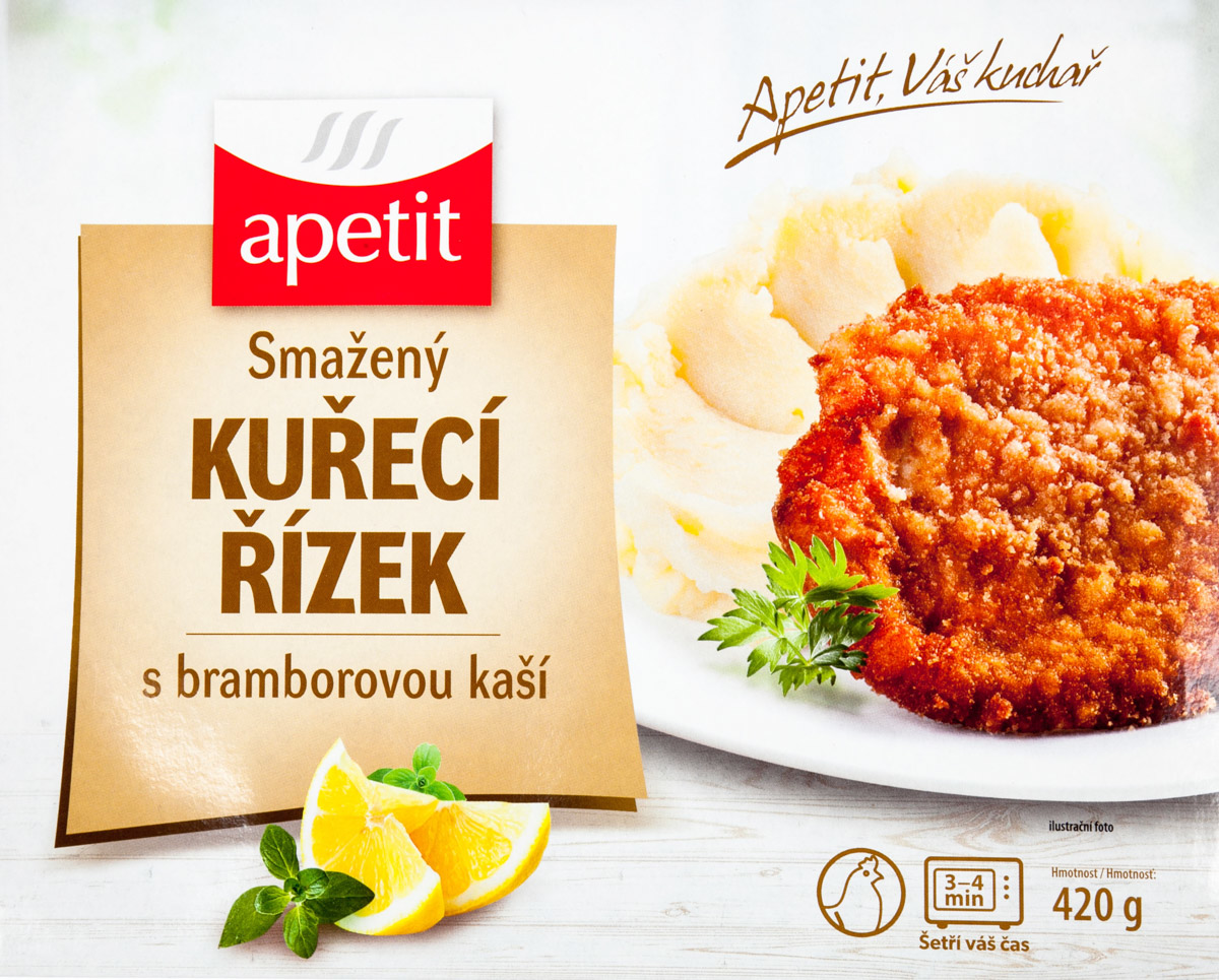 apetit Smažený kuřecí řízek s bramborovou kaší 450 g