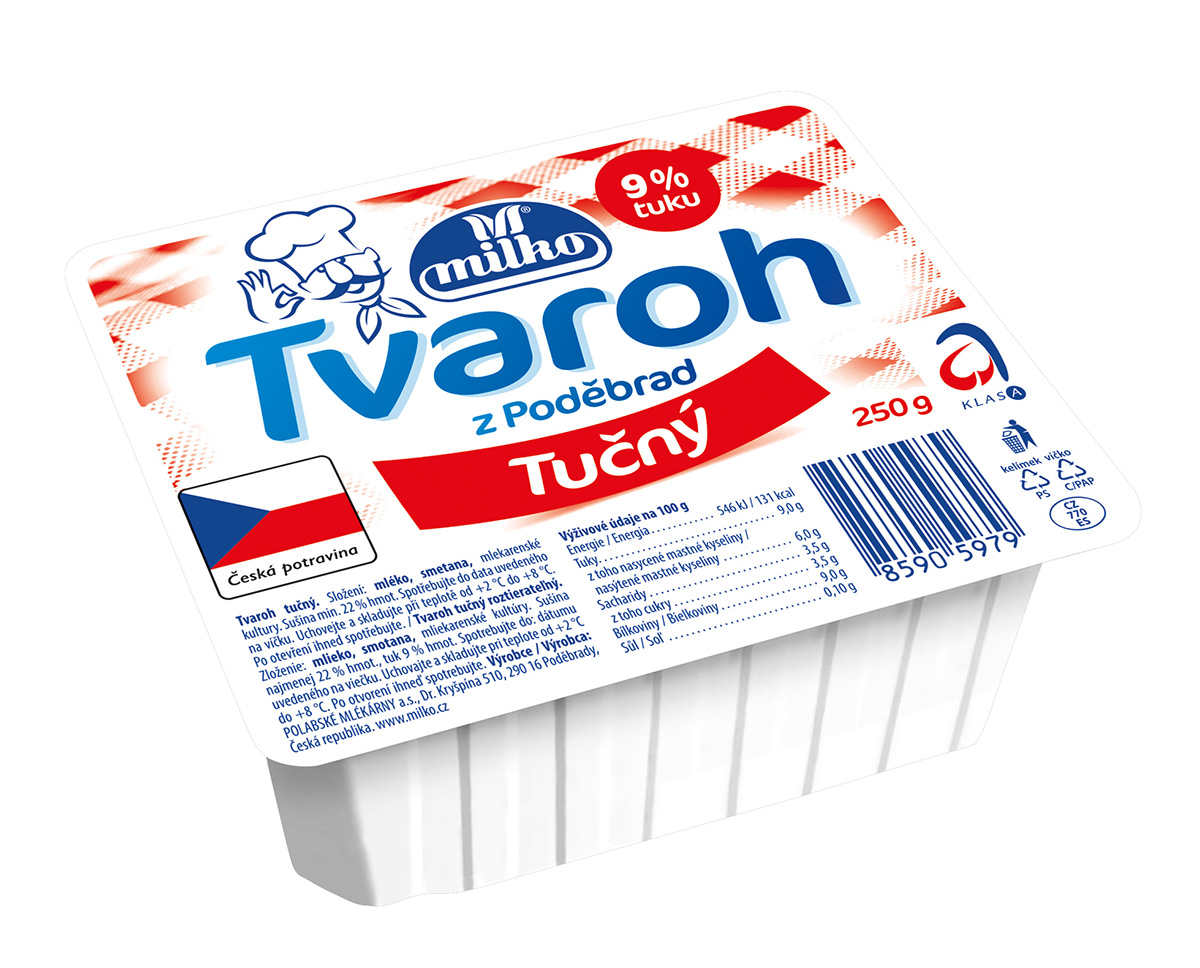 milko Tvaroh tučný chlaz. 4 x 250 g
