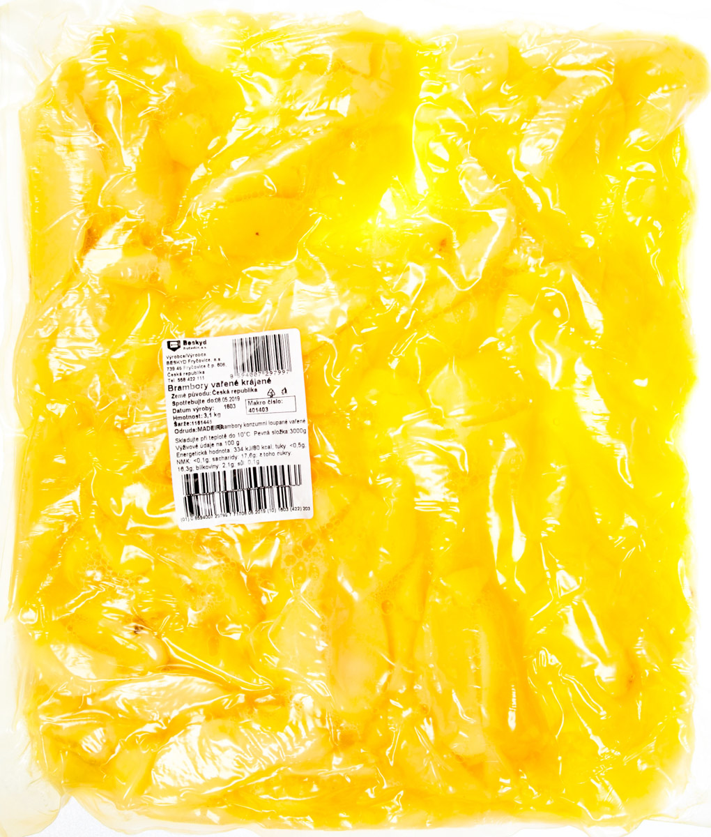 Brambory vařené krájené CZ chlaz. 3 kg