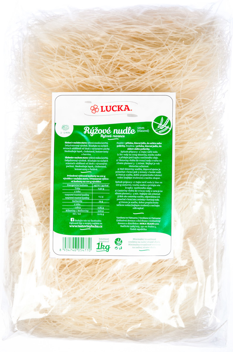 LUCKA Nudle rýžové 1mm 1 kg