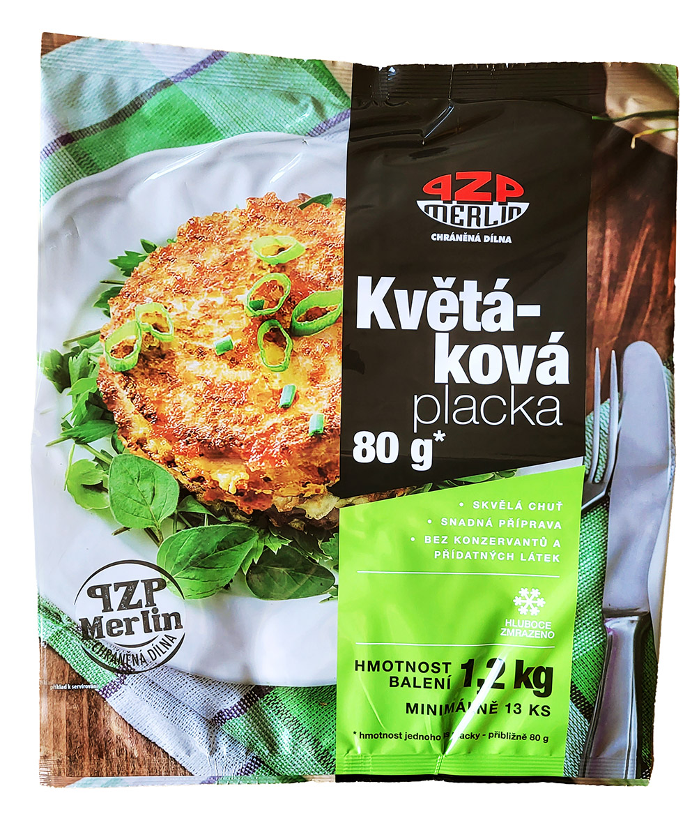 PZP MERLIN Placky květákové (80 g/ ks) mraž. 1,2 kg