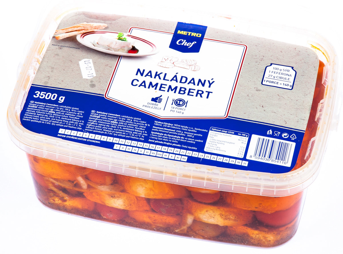 METRO Chef camembert nakládaný (pevný podíl 2,6 kg) chlaz. 3,5 kg