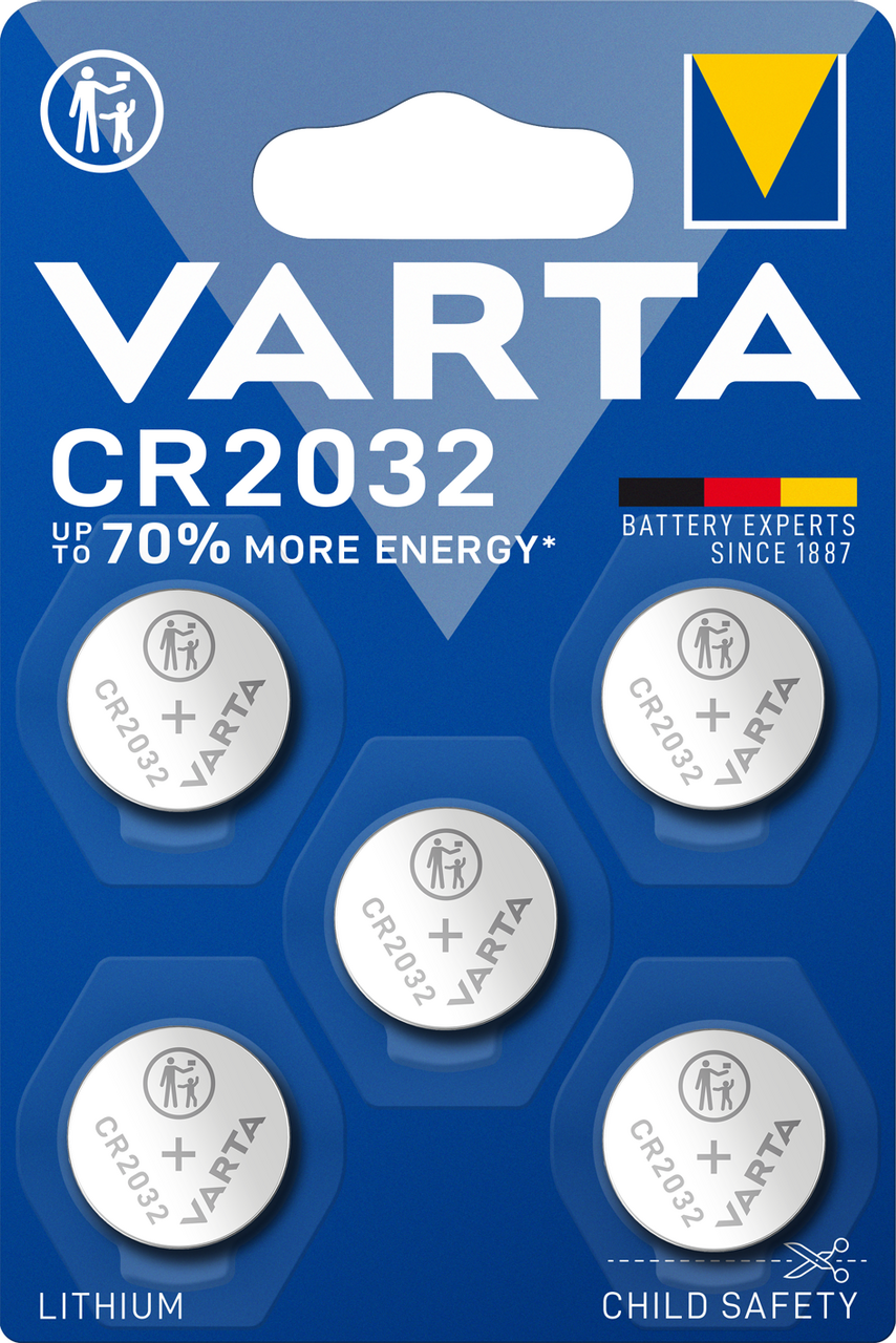 VARTA Baterie CR2032 elektronická, knoflíková, lithiová 5 ks