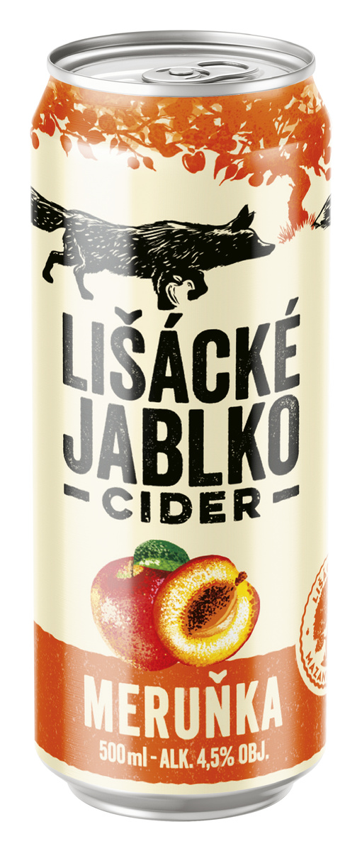 LIŠÁCKÉ JABLKO Cider meruňka 24 x 500 ml plech