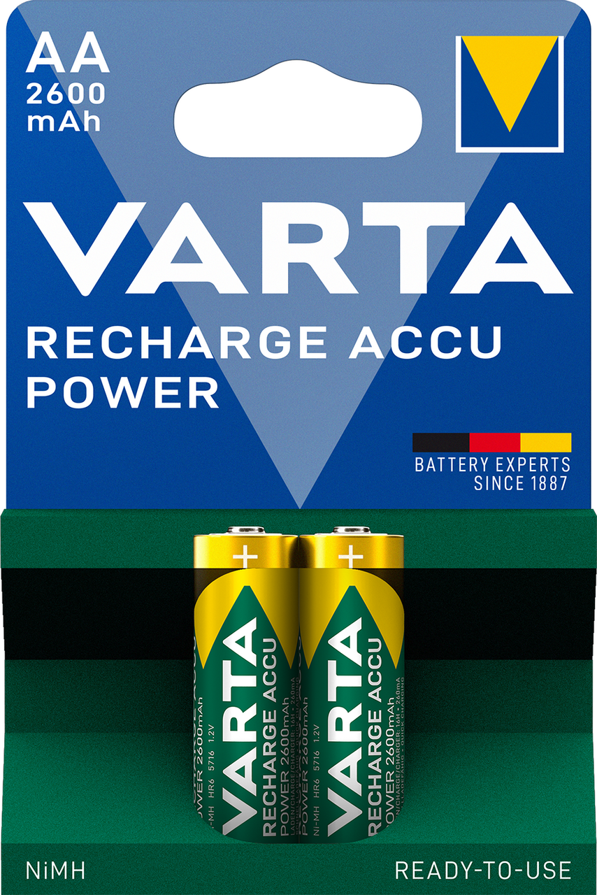 VARTA Baterie Recharge Accu Power 2 AA Mignon 2600 mAh tužkové 2 ks