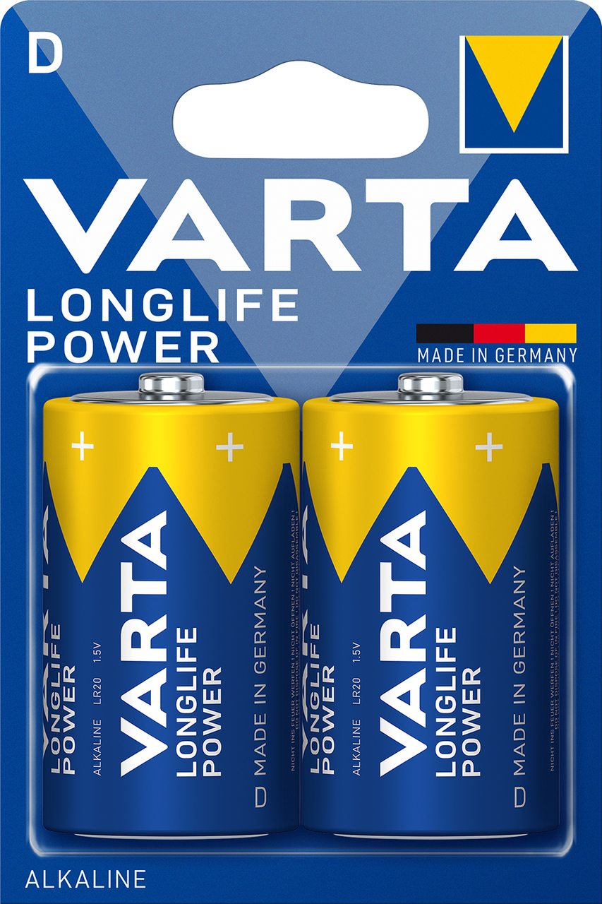 VARTA Baterie Longlife Power D, velký monočlánek, LR20 2 ks