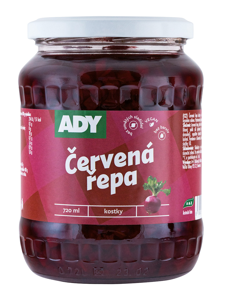ADY Řepa červená kostky 4 x 720 ml