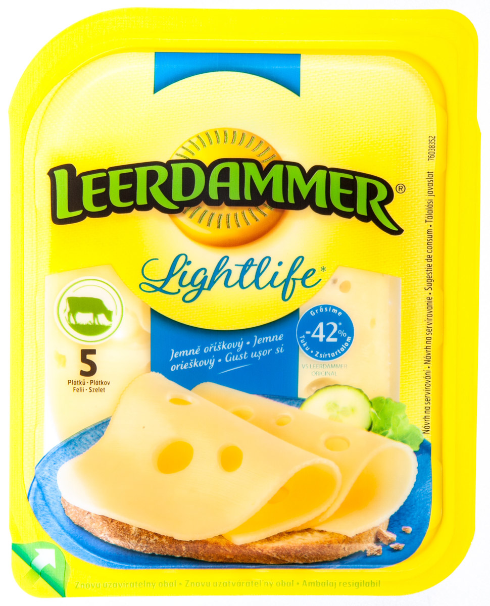 LEERDAMMER Lightlife sýr plátky chlaz. 100 g