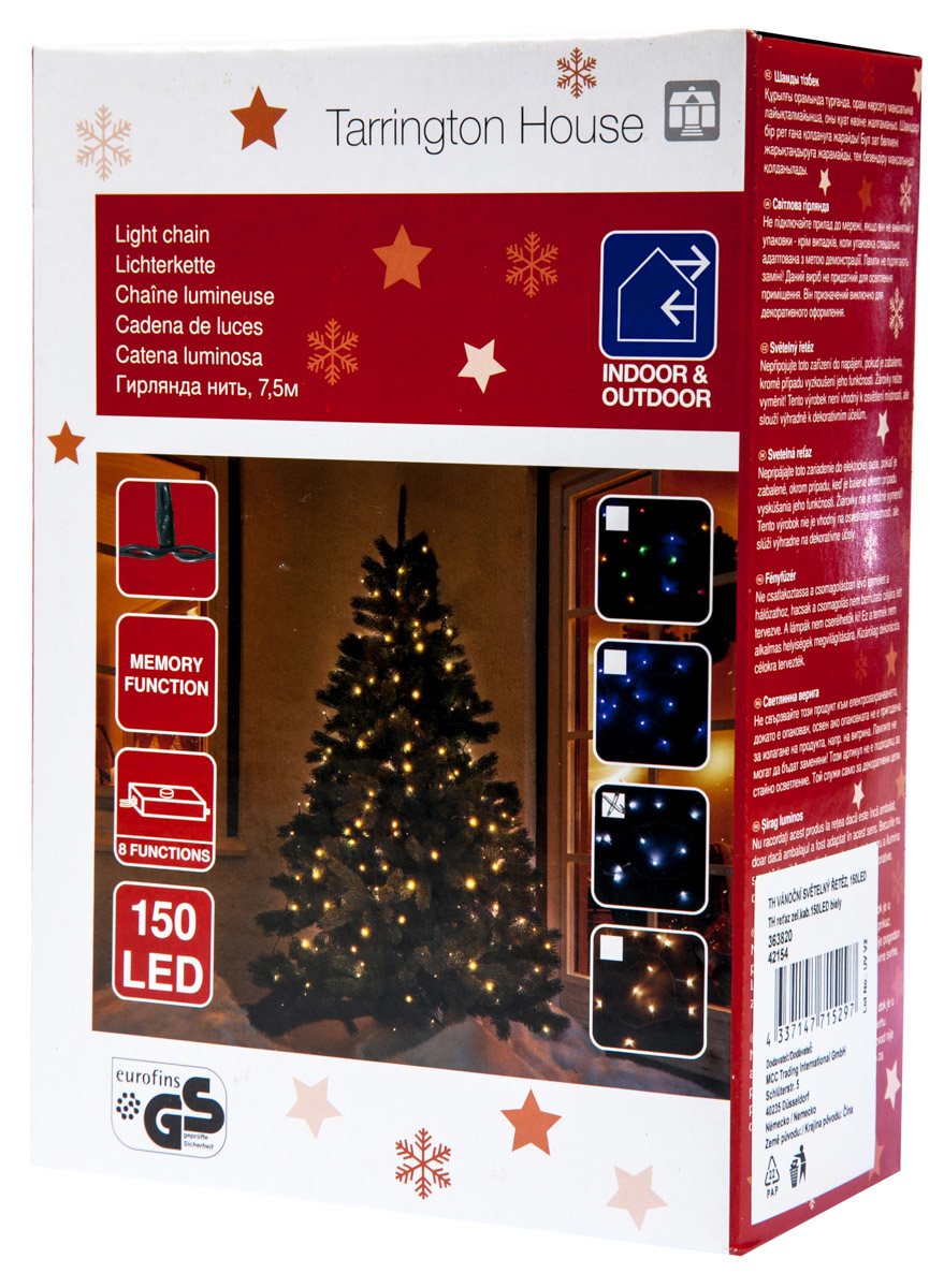 Řetěz zelený kabel Tarrington House 150 LED bílá 1 ks