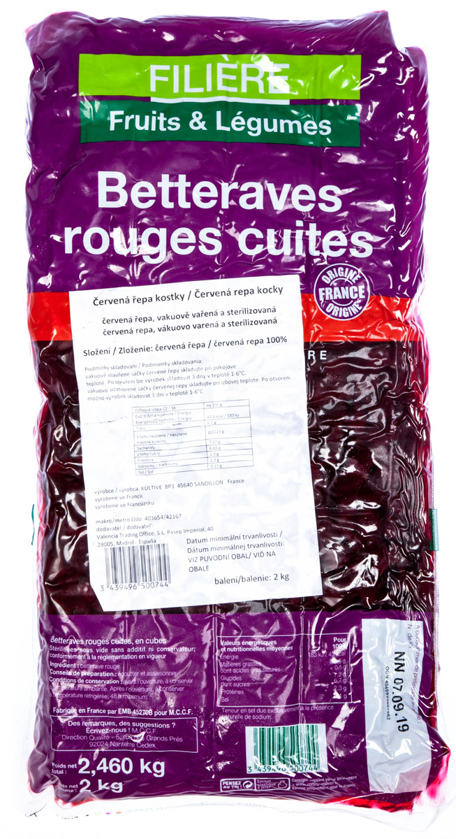 Řepa červená pařená kostky FR 2 kg