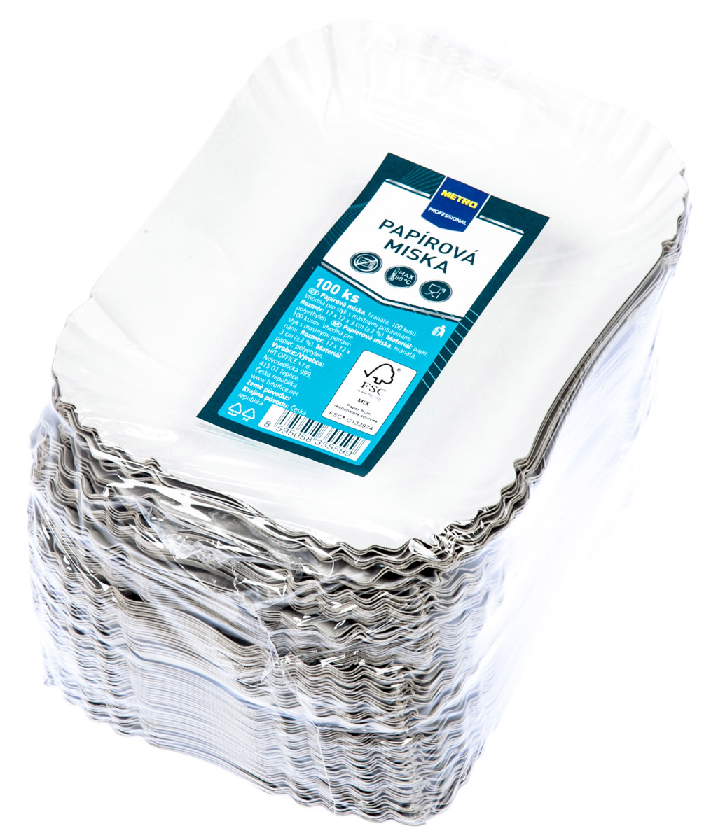 METRO PROFESSIONAL Miska 17 x 12 x 3 papírová 100 ks
