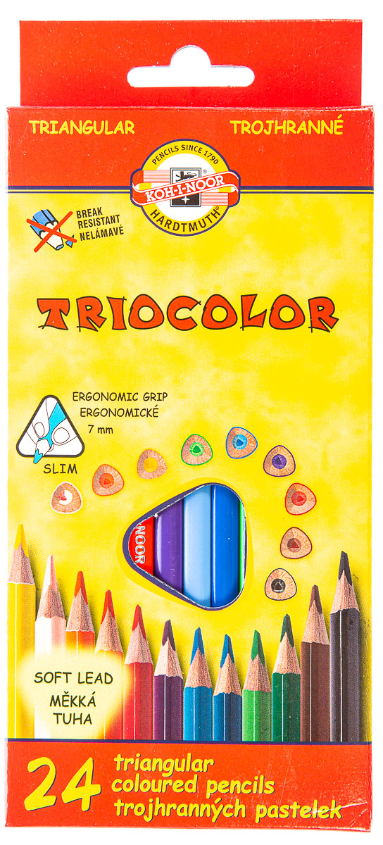 Pastelky KOH-I-NOOR trojhranné 24 barev 1 ks
