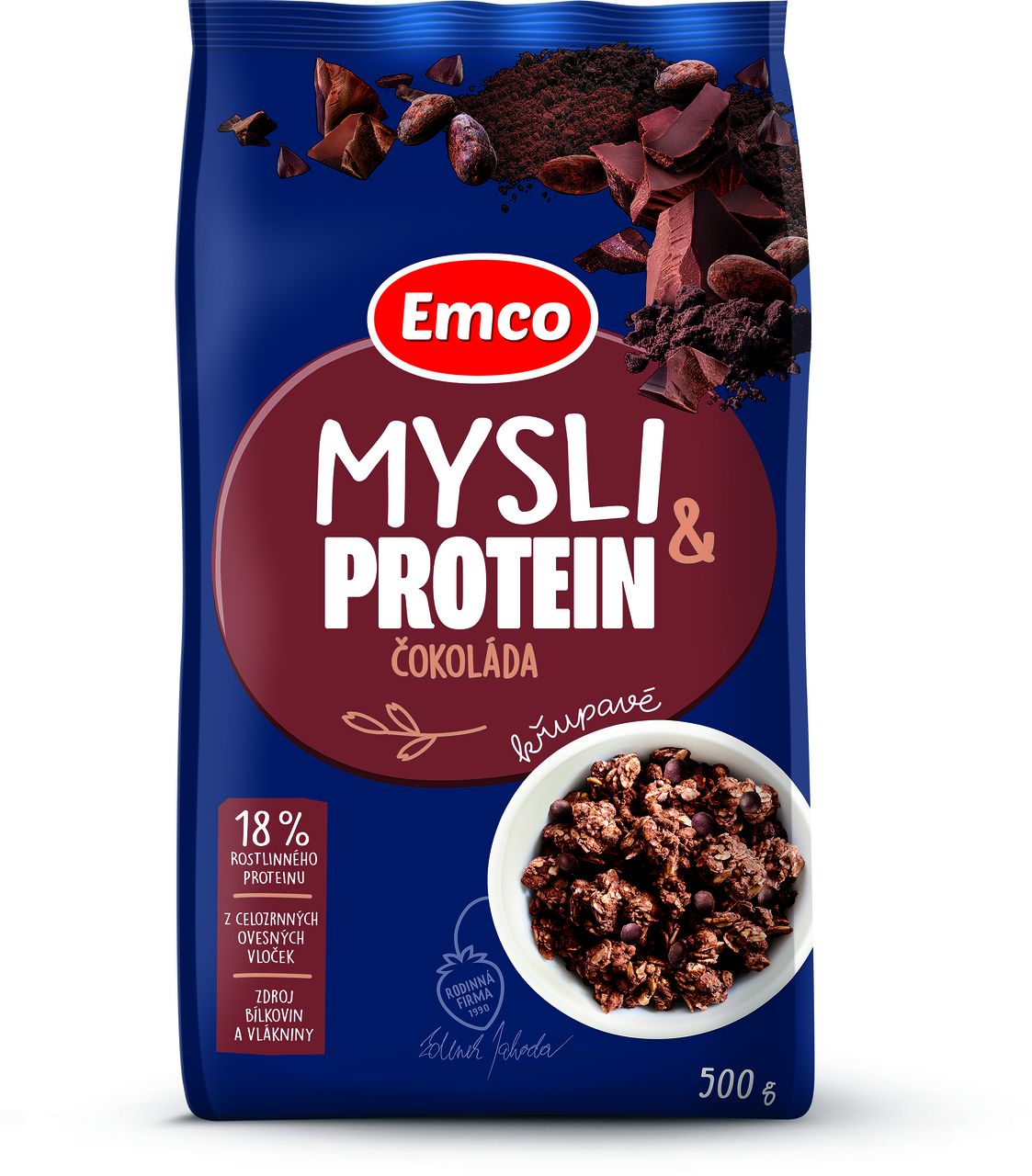 Emco Super Mysli Protein křupavé s čokoládou 500 g