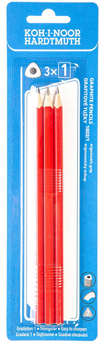 KOH-I-NOOR Tužka 1 grafitová ergo TR7 7,2mm 3 ks